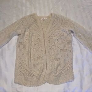 Lauren Conrad Ivory Mohair Open Front Cardigan
